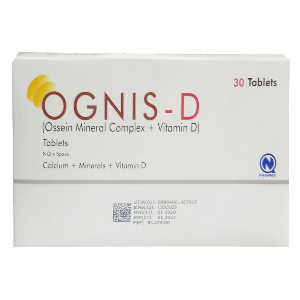 Ognis-D Tab 830mg/400IU 30's
