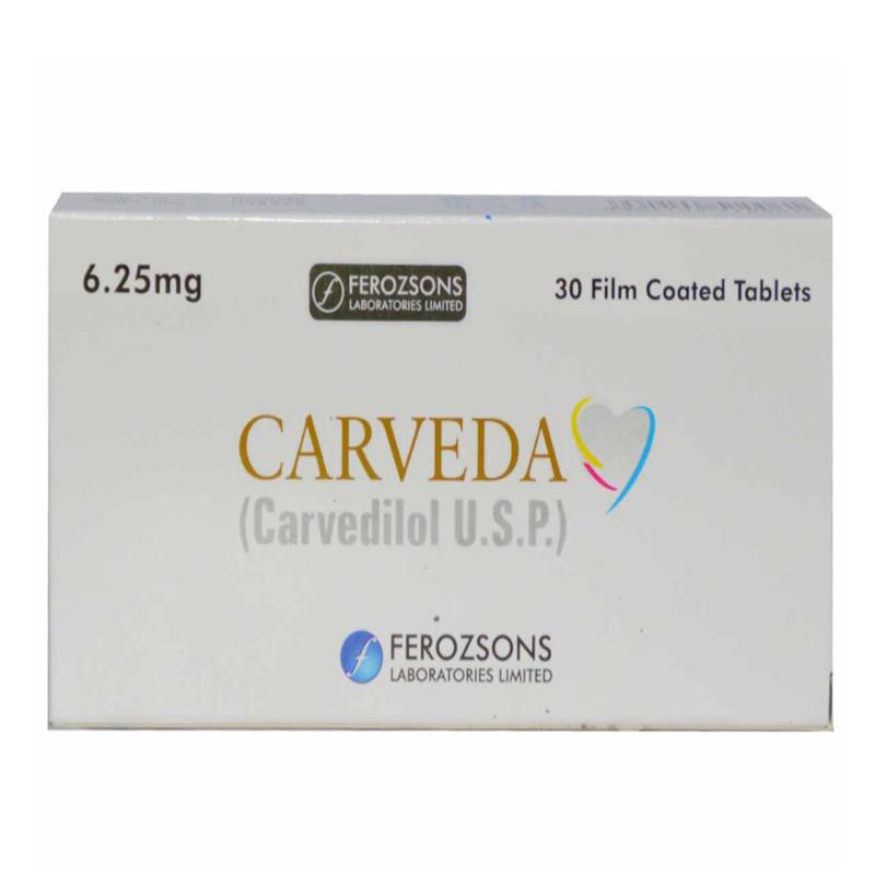 Carveda Tab 6.25mg 3x10's