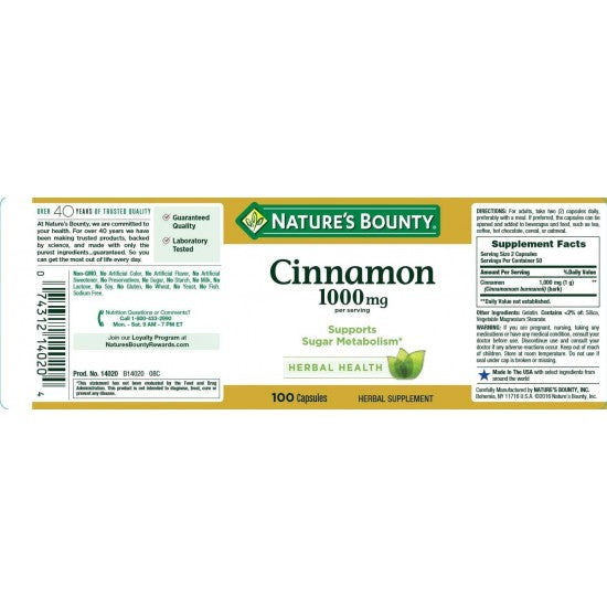 Cinnamon Cap 1000mg 100's