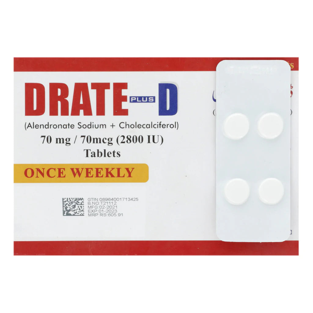Drate Plus D Tab 70mg/70mcg 4's