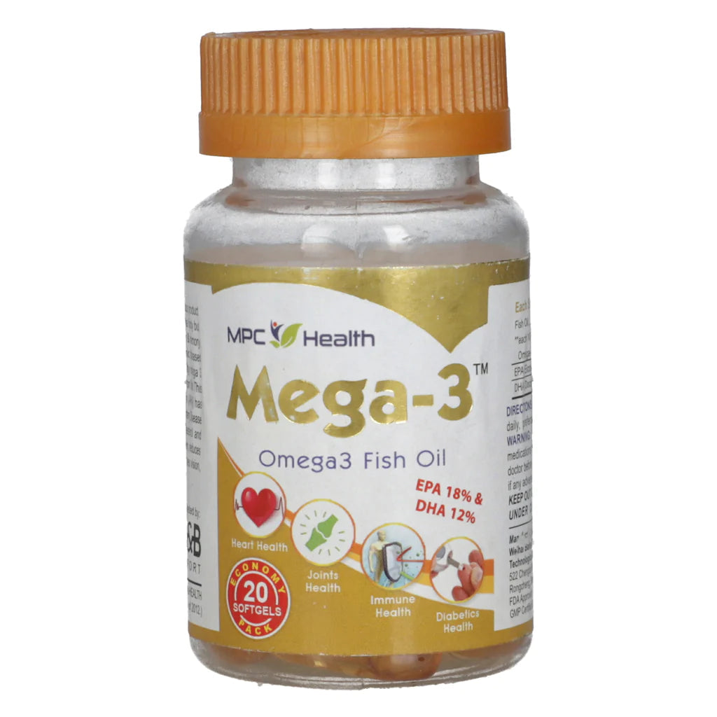 Mega-3 (Omega 3 fish Oil) Softgels 20's