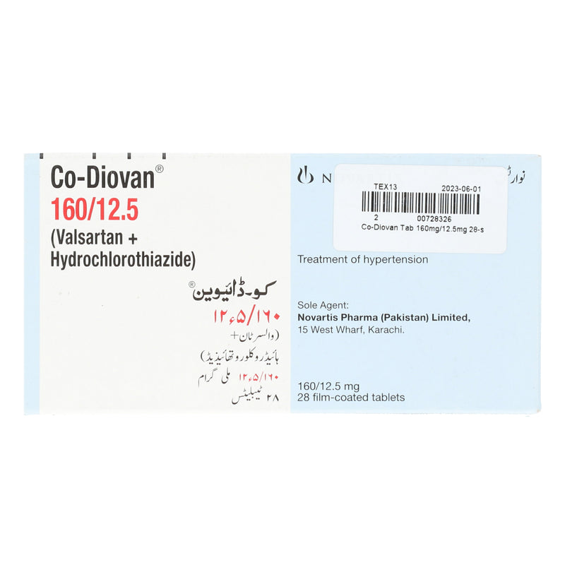 Co-Diovan Tab 160mg/12.5mg 28's