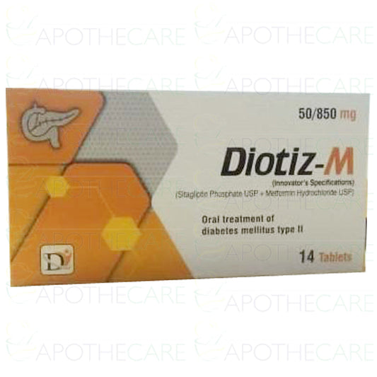 Diotiz-M Tab 50/850mg 14's