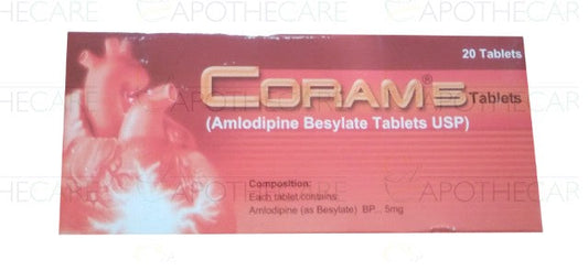 Coram Tab 5mg 2x10's