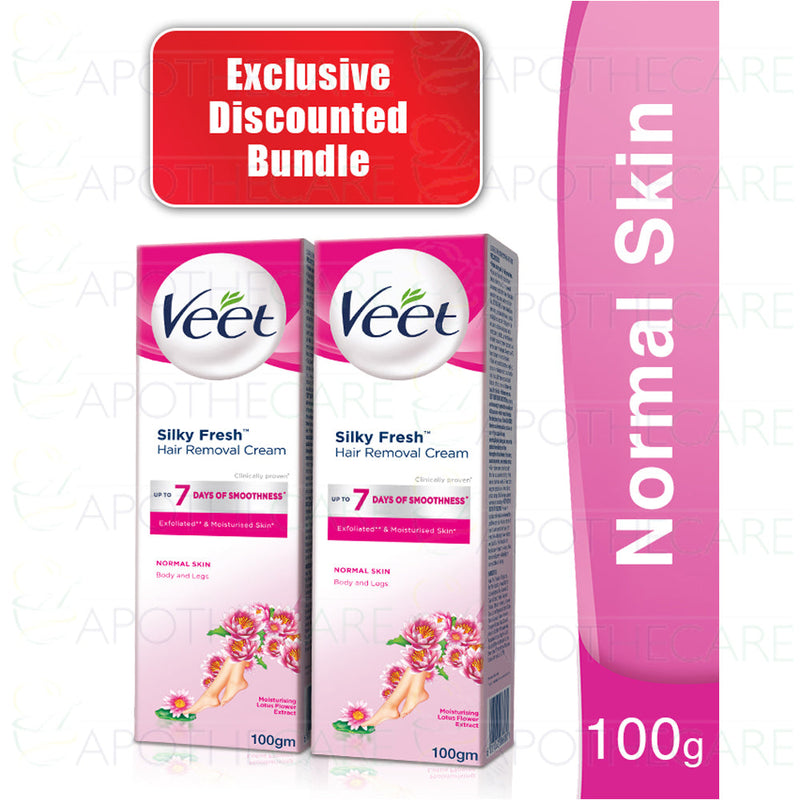 Veet Silk & Fresh Cream 100 gm bundle of 2