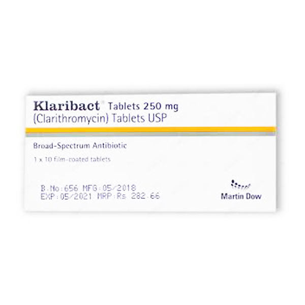 Klaribact Tab 250mg 1x10's