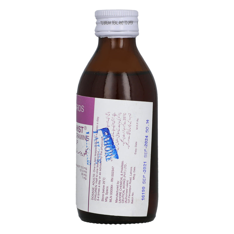 Chlorohist Cough Syp 120ml