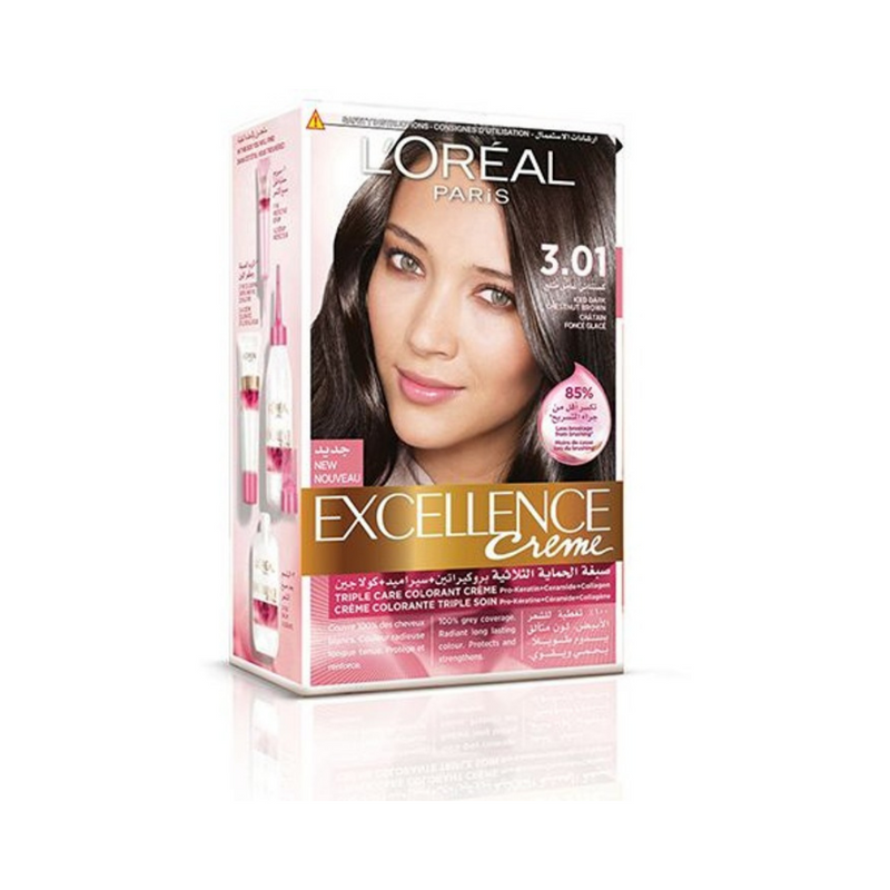 L'Oréal Paris Excellance 301 Iced (Dark Brown) Cream 1's