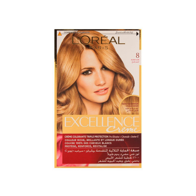 L'Oreal Paris Excellance Hair Colour (Light Blnd) 8 Cream 1's