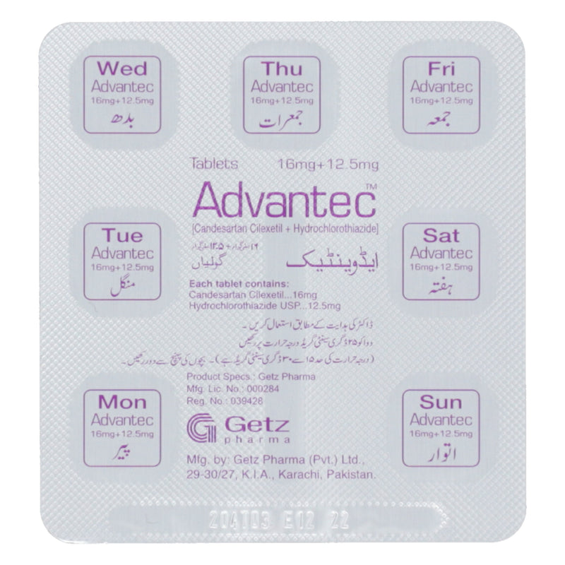 Advantec Tab 16mg/12.5mg 28's