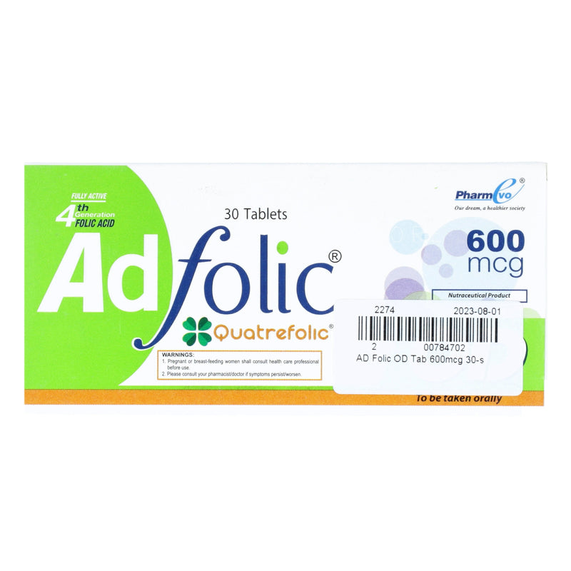 AD Folic OD Tab 600mcg 30's