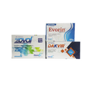 Package of Zoval 400mg Tab 28s + 9 packs Evorin 400mg 10's +  1 Pack of Dakvir Tab 60mg 28's