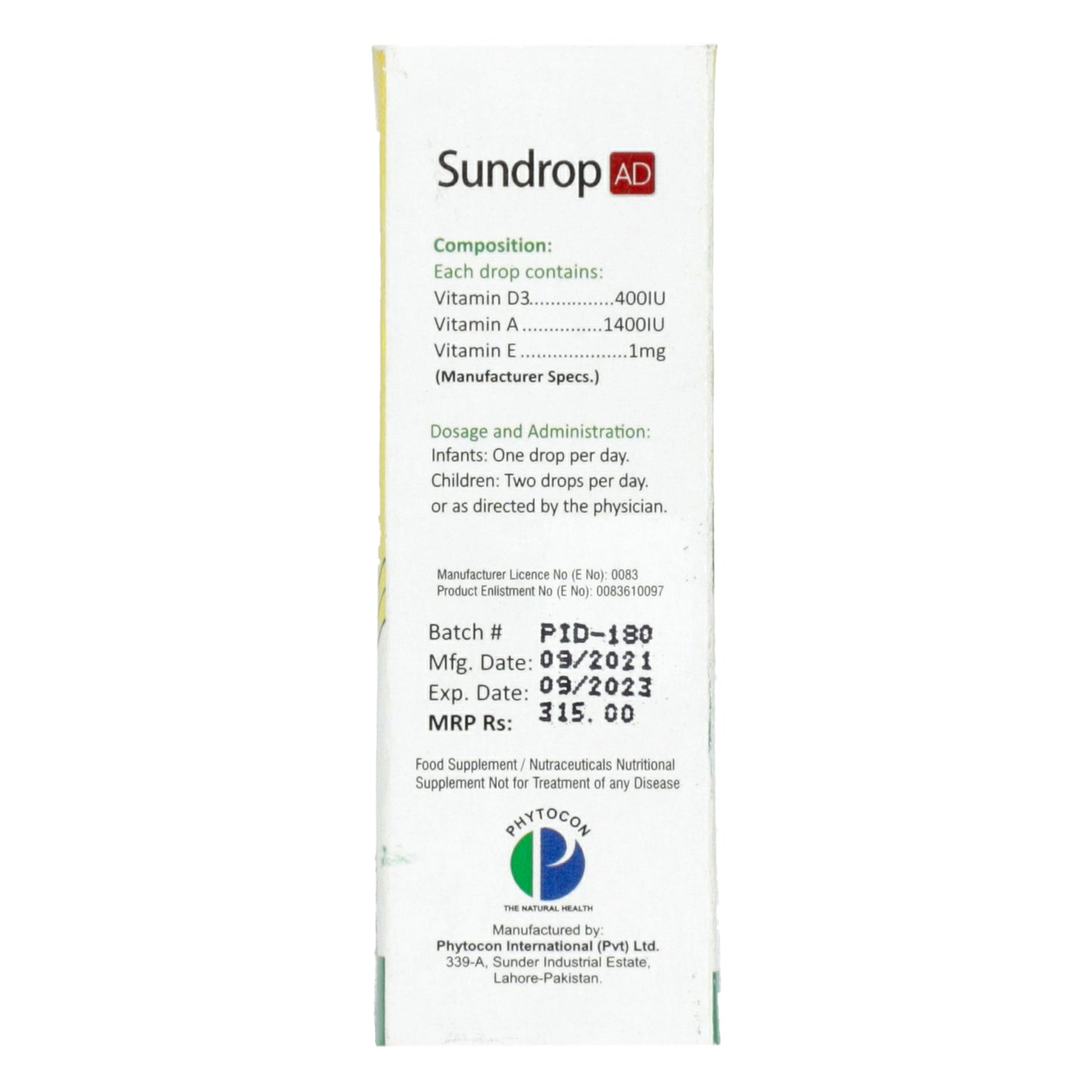 Sundrop AD Drops 10ml