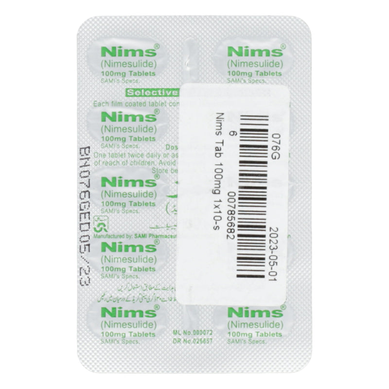 Nims Tab 100mg 1x10's