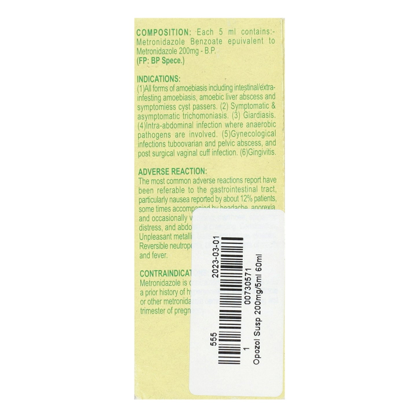 Opozol Susp 200mg/5ml 60ml
