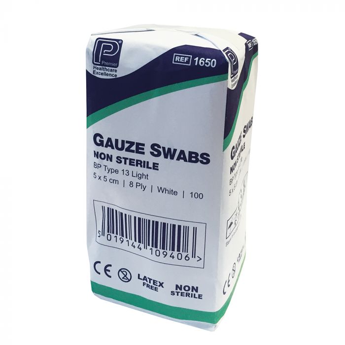 Gauze Swab Sponge Non Sterilize 5cmx5cm 100's 8Ply