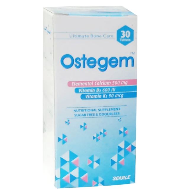 Ostegem Tab 500mg/600IU/90mcg 30's