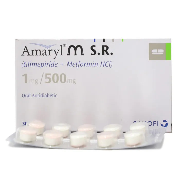 Amaryl M SR Tab 1mg/500mg 3x10's