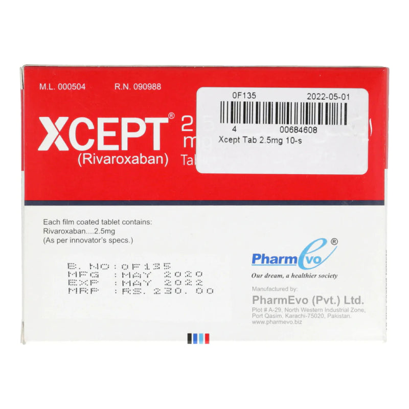 Xcept Tab 2.5mg 10's