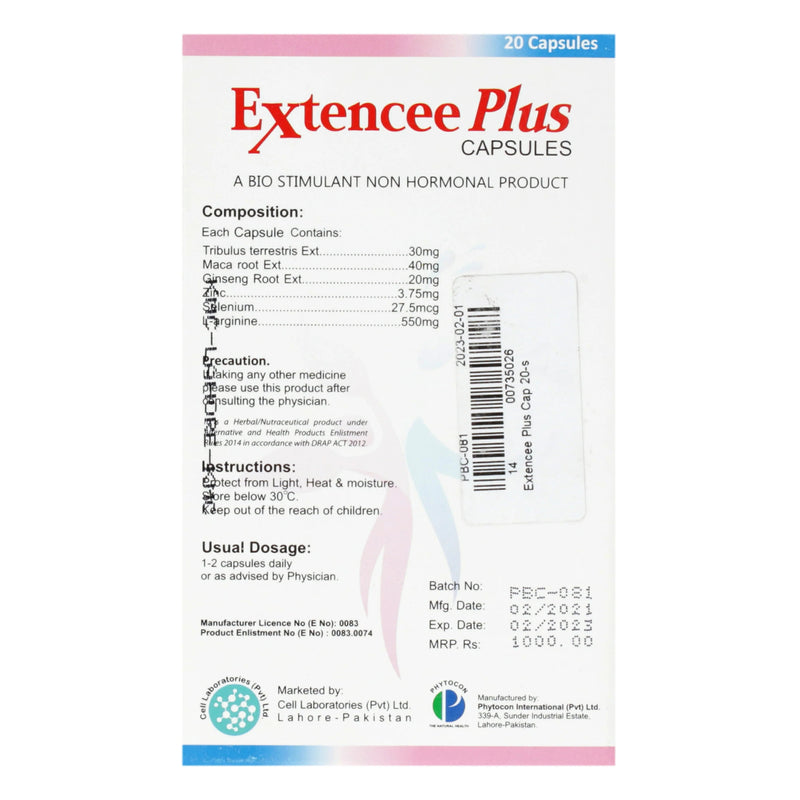 Extencee Plus Cap 20's