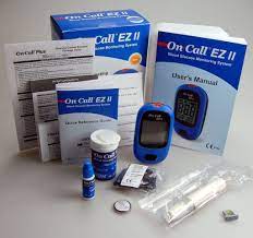 On Call Ez II Blood Glucose Monitoring System Kit 1's