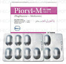 Pioryl-M Tab 15mg/500mg 2x7's