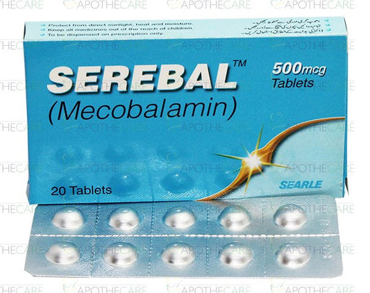 Serebal Tab 500mcg 20's