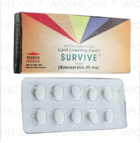 Survive Tab 20mg 1x10's