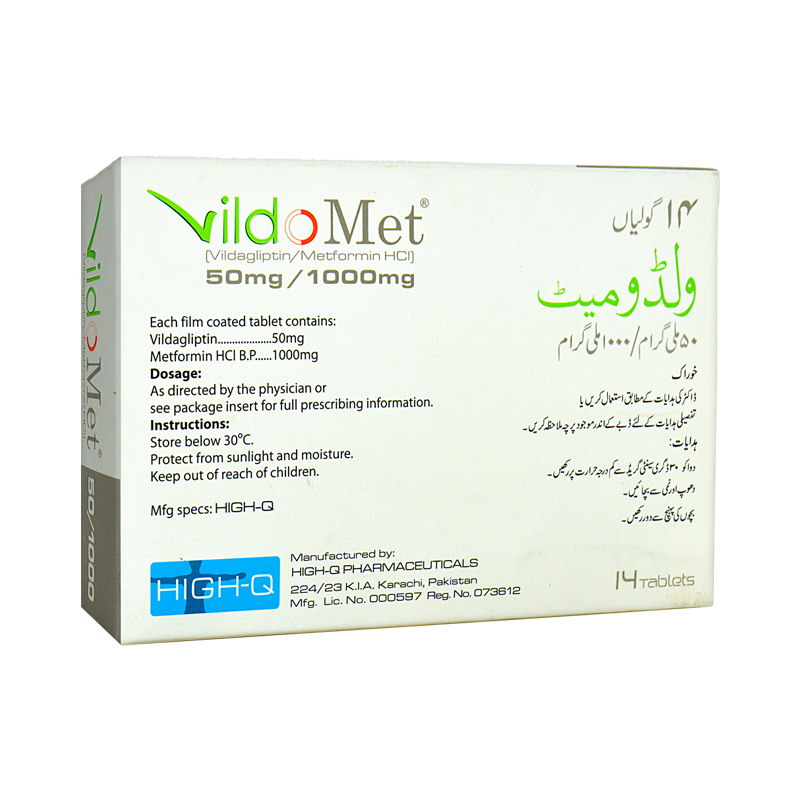 Vildomet Tab 50mg/1000mg 14's