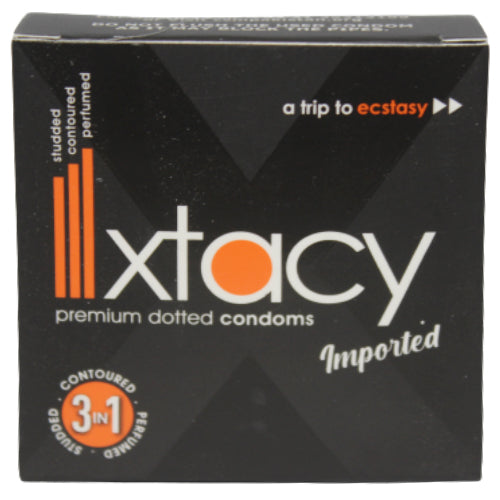 Xtacy Premium Black Condom 3's